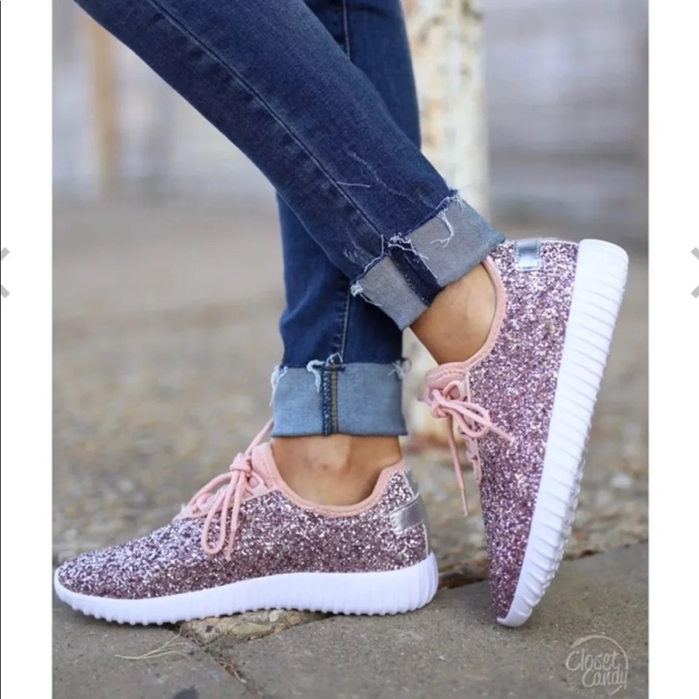 Qupid glitter Pink sparkle shoes